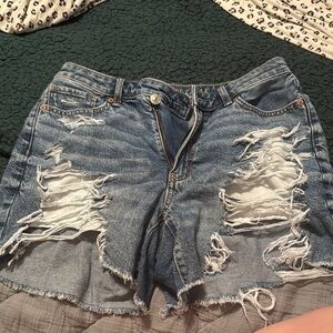 American Eagle Outfitters Blue Jean Shorts Distressed Style